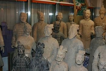 Our first view of genuine Terra cotta warriors from the tomb of Qin Shi