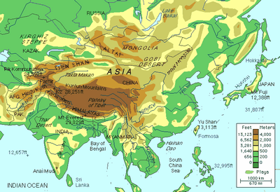 geological map of China - only 10% of land is tillable