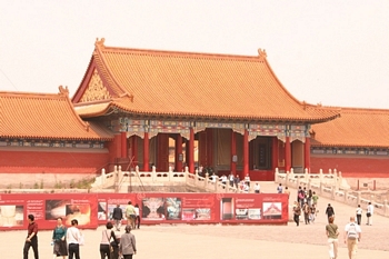 Gate of Supreme Harmony under renovation for the Olympics