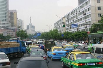 A modern city with modern traffic problems
