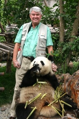 For a small donation I get my picture taken with a juvinile panda