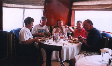 eating dinner