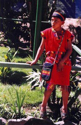 Inca boy at Machu Picchu