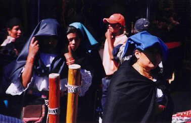in Ecuador scarves substitute as hats