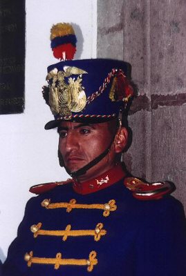 Palace guard in Quito, Ecuador